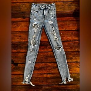 American Eagle Outfitters Light Blue Denim 2 Xlong